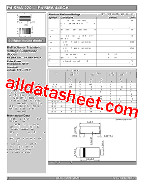 P4SMA300CA型号图片