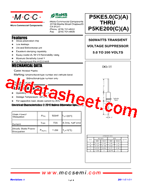 P5KE11A型号图片