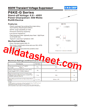 P6KE9.1CA-G型号图片