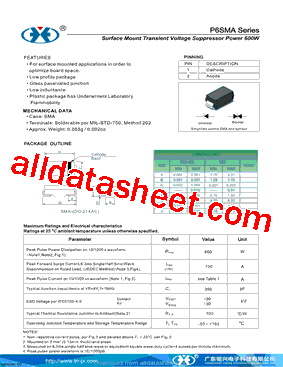 P6SMA100A型号图片