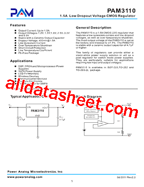 PAM3110ALA330R型号图片