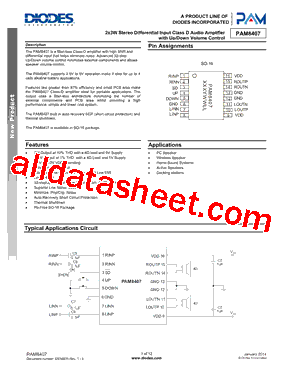 PAM8407DR型号图片