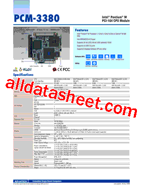 PCM-3380F-M0A2E型号图片