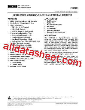 PCM1808PWRG4型号图片