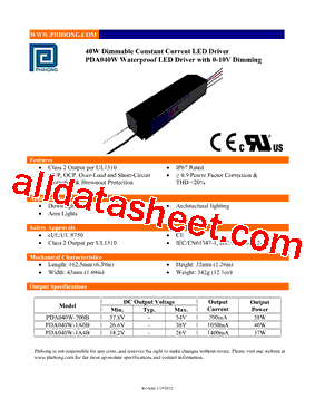 PDA040W-700B型号图片