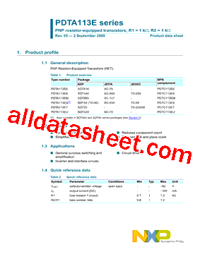 PDTA113EK型号图片