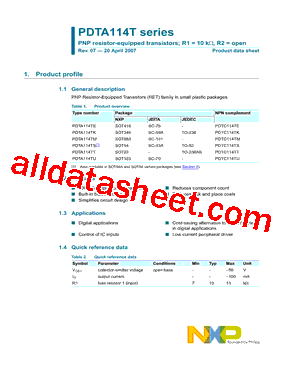 PDTA114TM型号图片