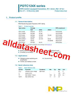 PDTC124XEF型号图片