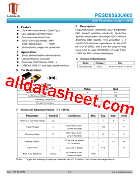 PESD0563U005型号图片