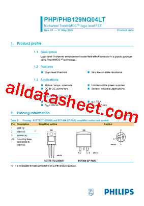 PHP129NQ04LT型号图片