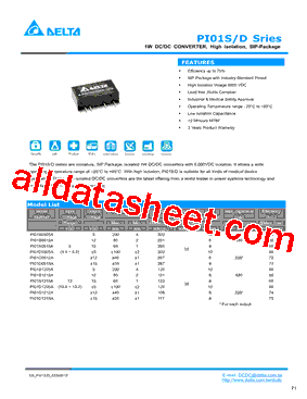 PI01D0503A型号图片