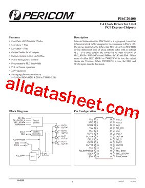 PI6C20400BLE型号图片