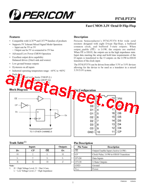 PI74LPT374CL型号图片