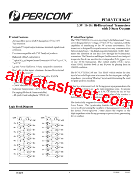 PI74LVTCH16245A型号图片