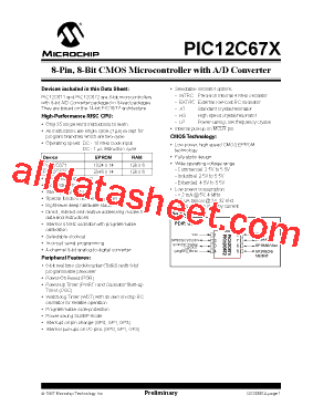 PIC12LC672-04E/P型号图片