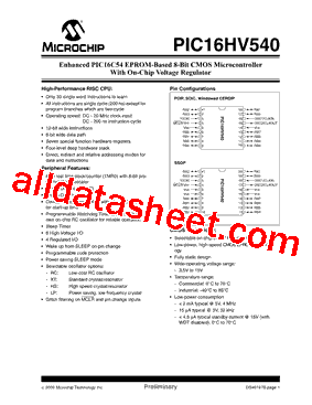 PIC16HV540T-04-/SS型号图片
