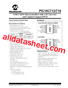 PIC16LC712-04E/P型号图片