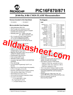 PIC16LF870X型号图片