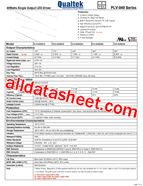 PLV-040S024型号图片
