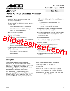 PPC405GP-3EE200C型号图片