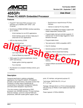 PPC405GPR-3JB400Z型号图片