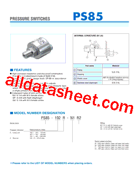 PS85-103A-P1G2型号图片