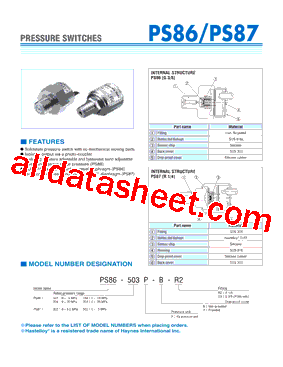 PS87-503P-B-R2型号图片