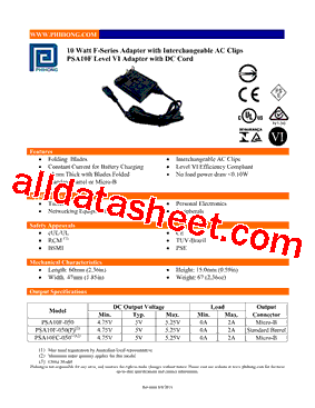 PSA10F-050-R型号图片