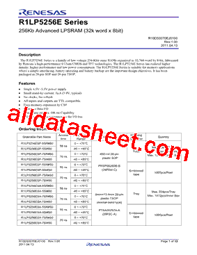 R1LP5256ESA-5SI-S0型号图片