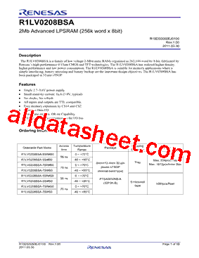 R1LV0208BSA型号图片
