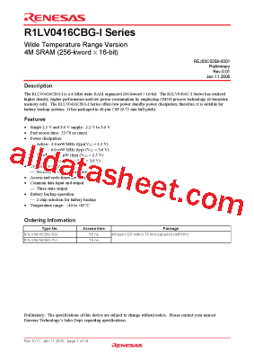 R1LV0416CBG-I型号图片