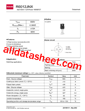 R6012JNX型号图片