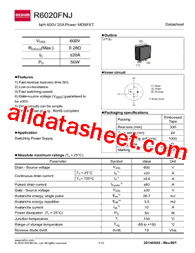 R6020FNJ型号图片