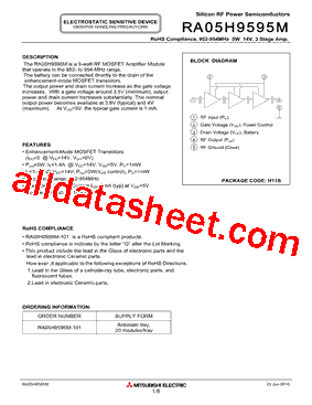 RA05H9595M型号图片