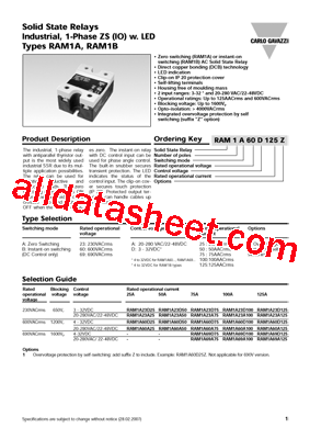 RAM1A23D25型号图片