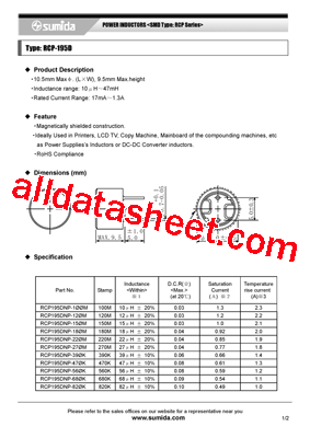 RCP195DNP-182K型号图片