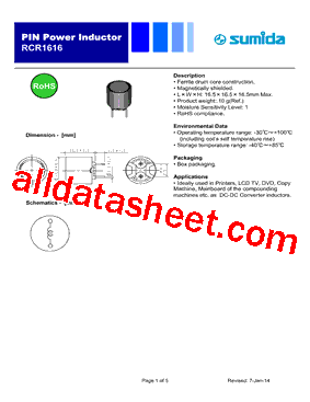 RCR1616NP-181K型号图片