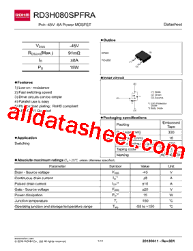 RD3H080SPFRA型号图片