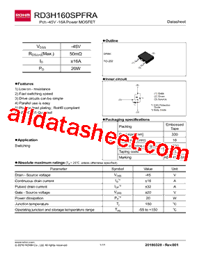 RD3H160SPFRA型号图片