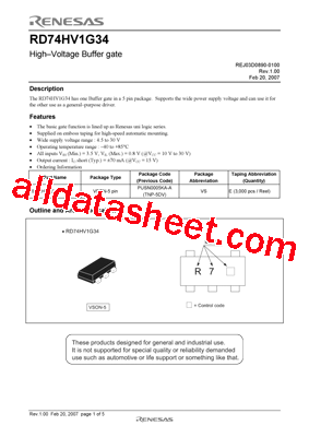RD74HV1G34型号图片