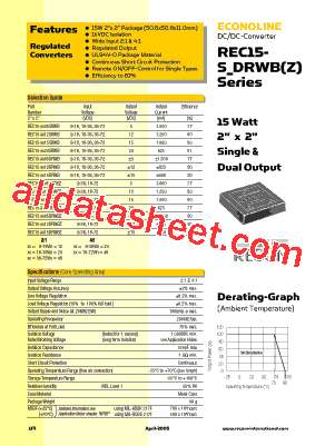 REC15-1215DRWBZ型号图片