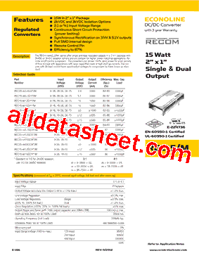 REC15-xx12SZ/H/M型号图片