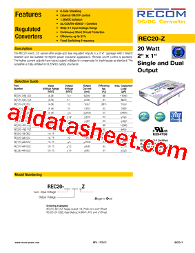 REC20-4815DZ型号图片