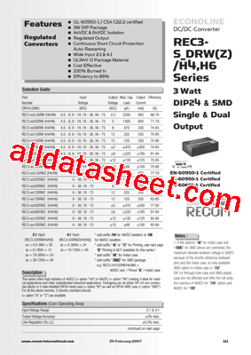 REC3-4815DRWZ/H4/A/SMD/CTRL型号图片