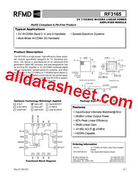 RF3165PCBA-410型号图片