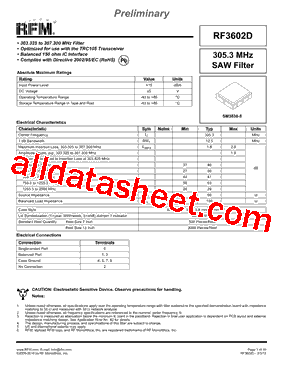 RF3602D型号图片
