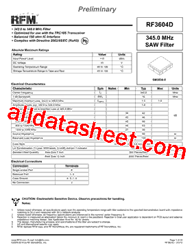 RF3604D型号图片