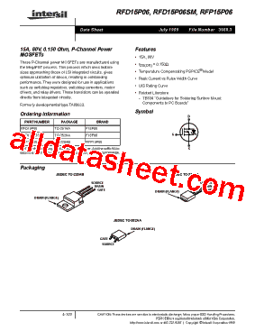RFD15P06型号图片