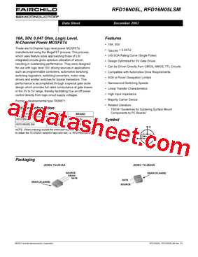 RFD16N05LSM9A型号图片