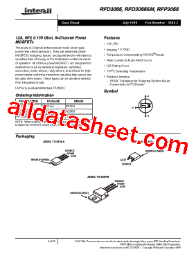 RFD3055SM型号图片